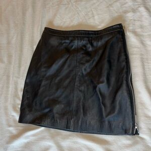 Oasis Black Leather Skirt 10